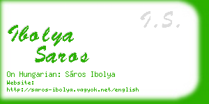ibolya saros business card